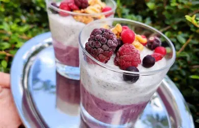 Dvojfarebný chia puding