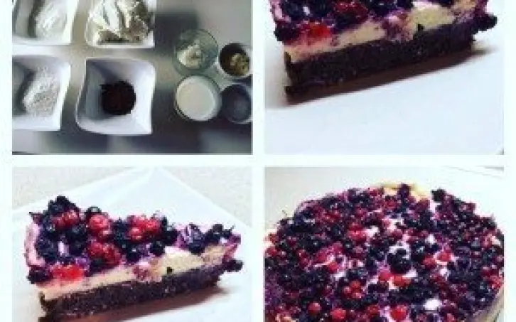 Fitnes torta s lesným ovocím