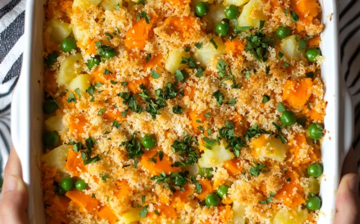 Zapečené zemiaky s tofu a zeleninou