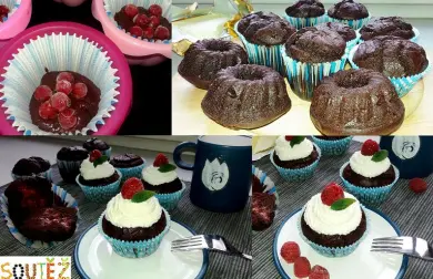 Senzační čokocupcakes z červené řepy plněné rybízem