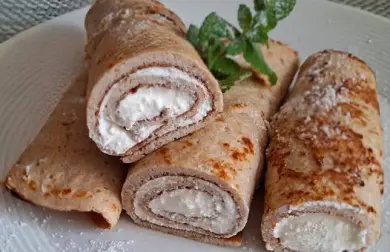 Palacinky bez múky plnené tvarohom