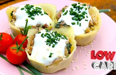 LOW CARB Sýrové Košíčky s květákovou náplní!!