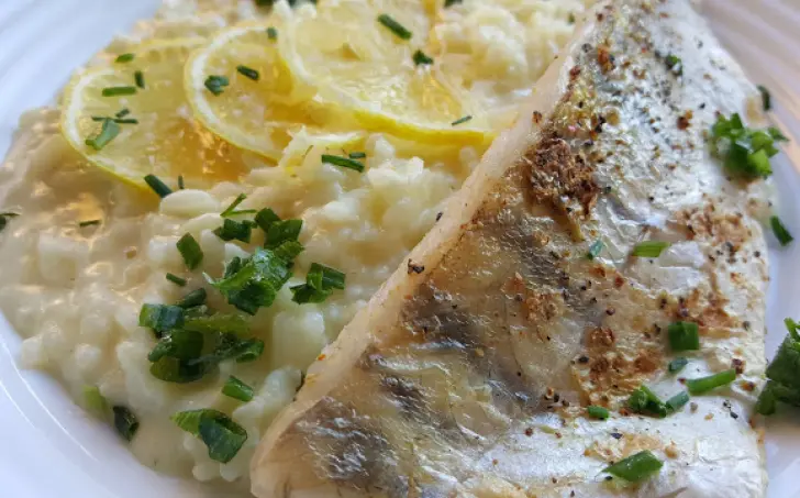 Citrónový zubáč filet s krémovým rizotom