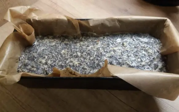 Jablka si nastrouháme do misky, přidáme vejce a promícháme. Potom přisypeme mák a ostatní ingredience. Vznikne nám těsto, které nalijeme do formy na chlebík vyložené pečícím papírem nebo můžeme dát dortové formy. Dáme péct do trouby na 180 stupňů cca 30 minut.